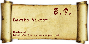 Bartho Viktor névjegykártya